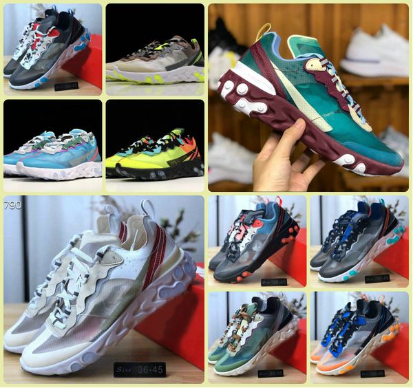 

2019 react element 87 undercover x upcoming running shoes sail light bone blue chill solar anthracite black designer sports air tn sneakers