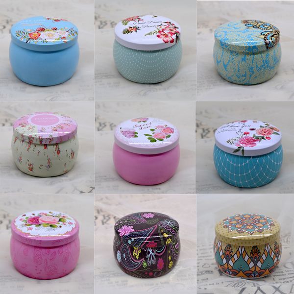 

soy wax scented candle retro tinplate box cented candle jasmine rose strawberry natural soy wax portable travel tin candle an2730