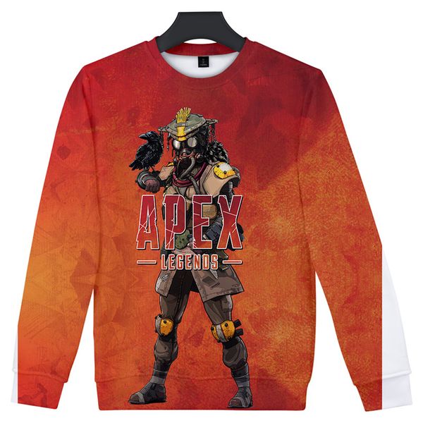 

2019 spring new long-sleeved round neck pullover apex legends men and women long-sleeved casual round neck sweatshirt, Black