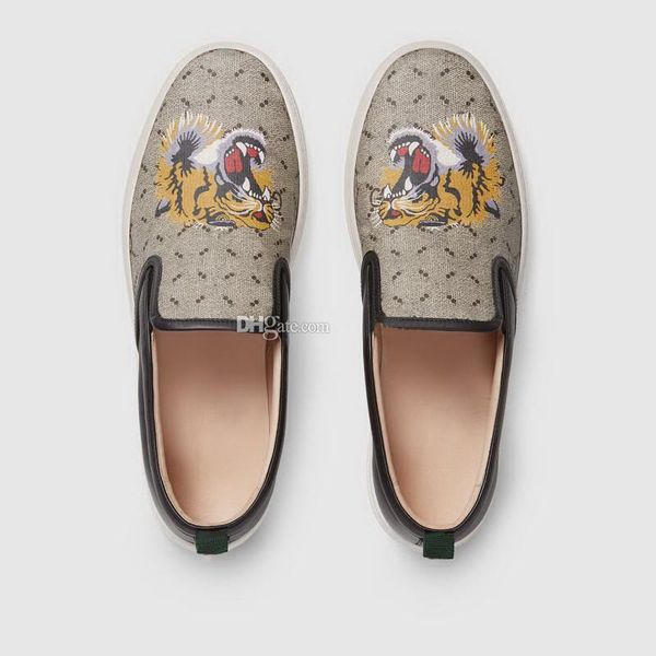

2019ss Mens Роскошная лоферы Мода плоские Повседневный Мокасины Кроссовки с тигром Snak