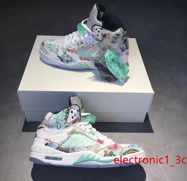 

5 wings the release 5s men basketball shoes mens 3m graffiti sports trainers women athletic sneakers av2405-900 designer shoe