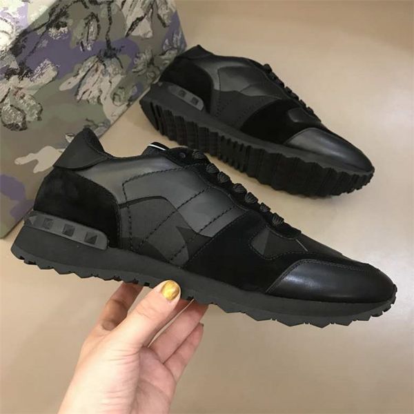 

черный натуральная кожа заклепки камуфляж плоские ботинки мужчин и женщин повседневная обувь кроссовки lovers star brown обувь унисекс кросс, Black