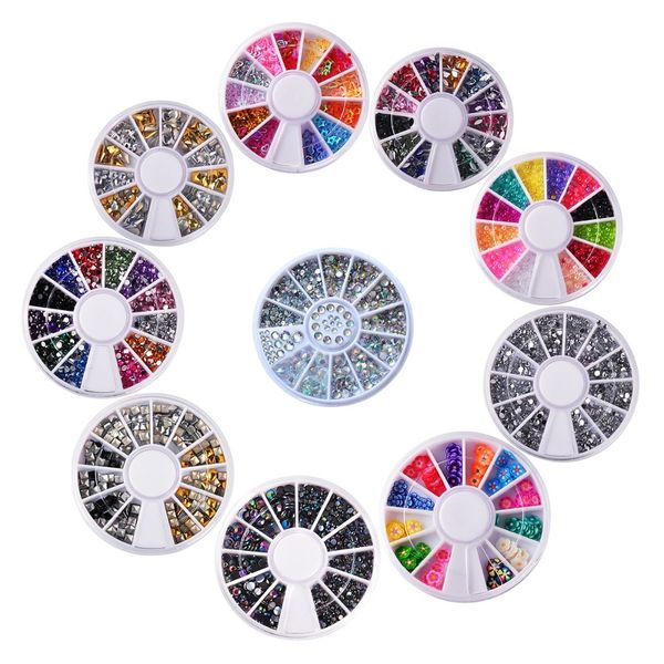 

9 species 3d nail art decorations acrylic diamond shapes rhinestones to nails art accessories