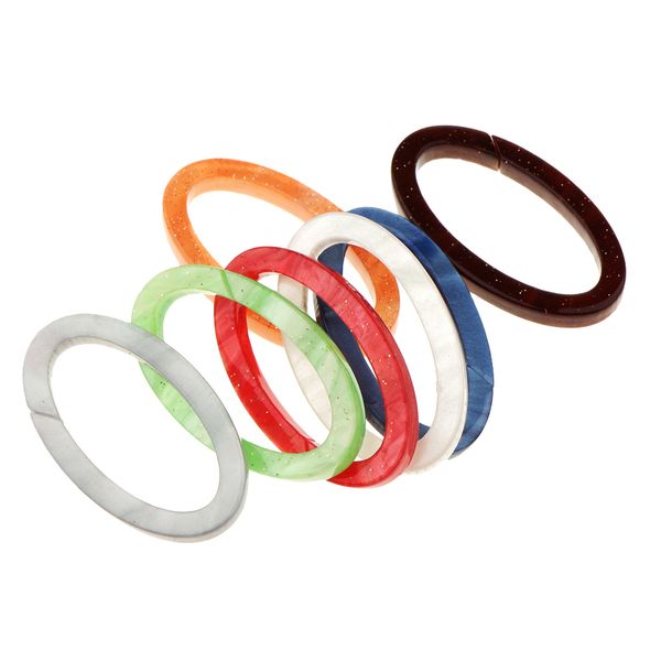 

7 pieces acetate acrylic hollow oval pendant diy, Golden