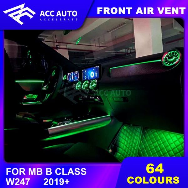 

turbine outlet led lights for w247 b class 2019+ front air condition vent inlet center console ambient lights