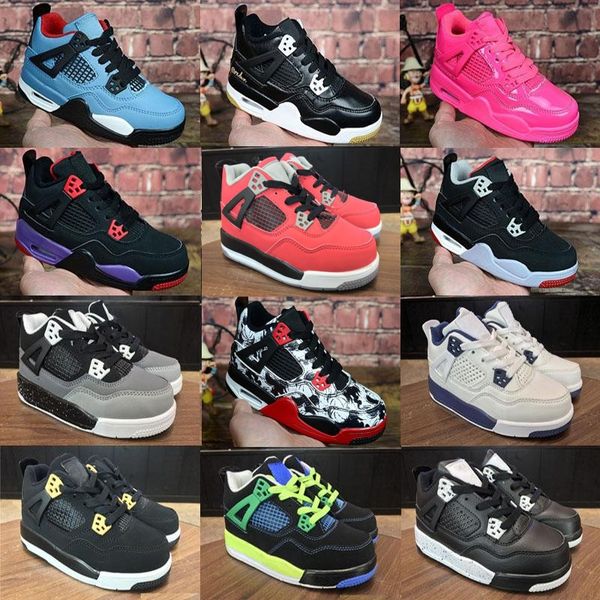 

2019 New Children shoes Basketball Shoes Wholesale New 4 4s Sneakers kids Sports girl trainers Basketball Shoes size 28-35