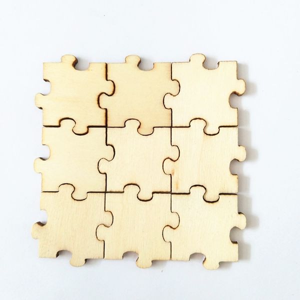 Неполный Laser Cut Wood Puzzle Pieces Blank Одно Бесконечных деревянных головоломки дети головоломка интересно Гостевая книга Искусства и ремесло