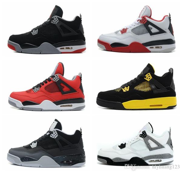 

дизайнерская татуировка 4 одиночных дня 4s мужские женские рапторы баскетбольная обувь белый цемент серый черный красный разводят 4 бледно ц