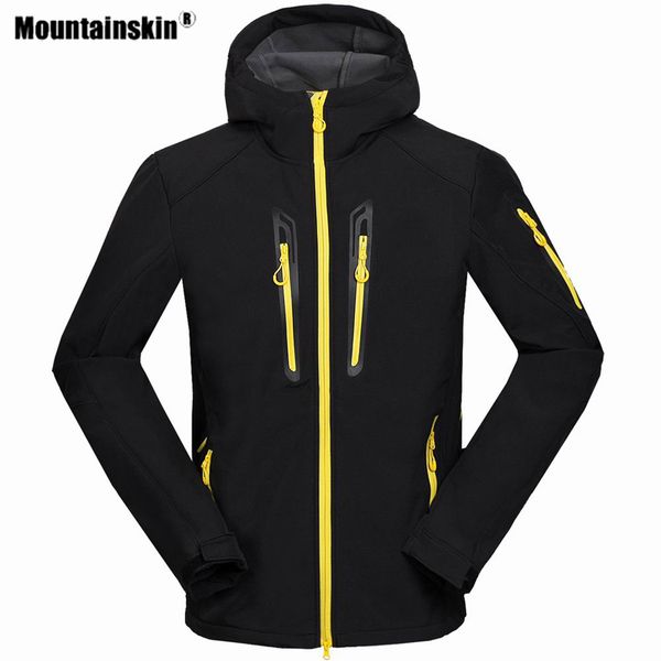 

mountainskin men's softshell fleece jacket hiking outdoor sports windbreaker climbing camping trekking male windproof coat va498, Blue;black