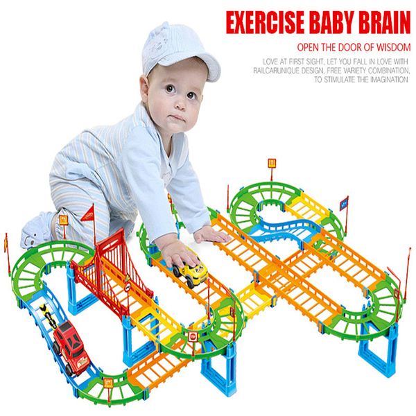 

wj1053x8 children's toys electric rail car science and education toys wholesale variable double-deck speed rail car kid's gift