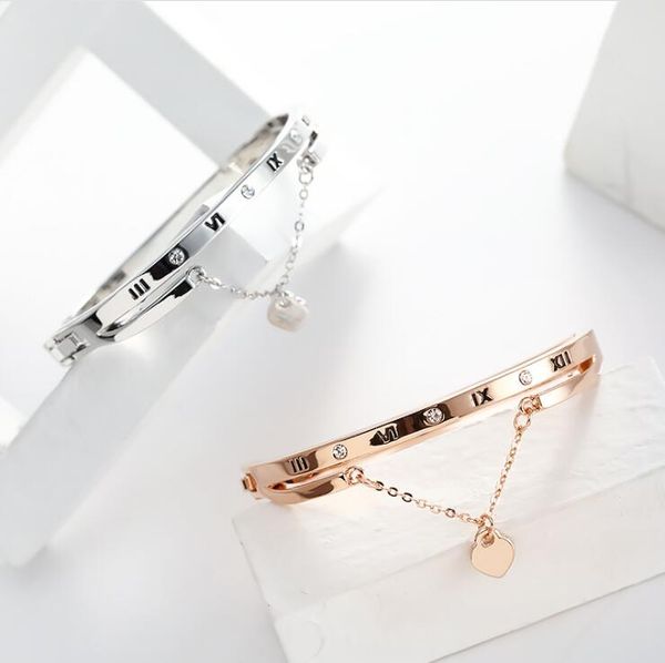 

new fashion girls letter bracelet peach heart pendant birthday festival gift, Black