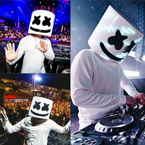 

marshmello dj helmet eye mask full head cosplay costume mask bar music props