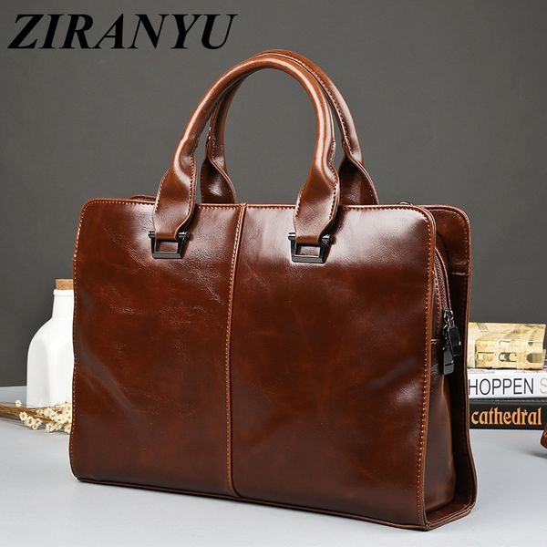 

2019 men casual briefcase business shoulder bag leather messenger bags computer laphandbag bag men's travel bags
