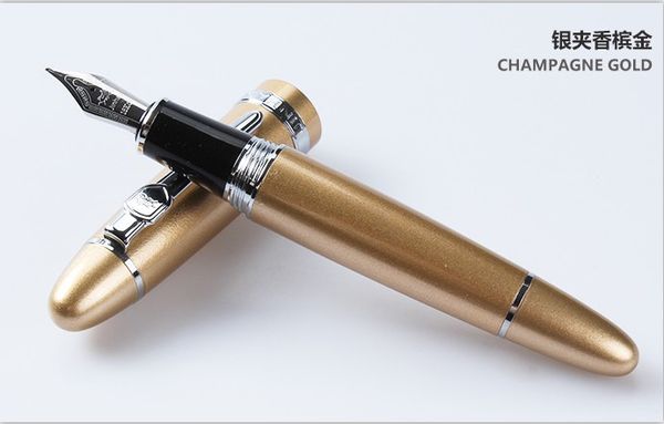 

new arrival jinhao 159 most stylish pen pocket medium nib fountain pen new (champagne gold