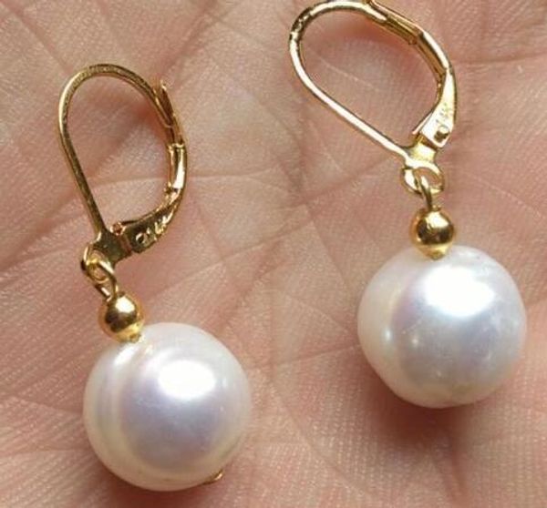 

11-12 mm mar del sur blanco perla collar pendiente 14 k, Silver