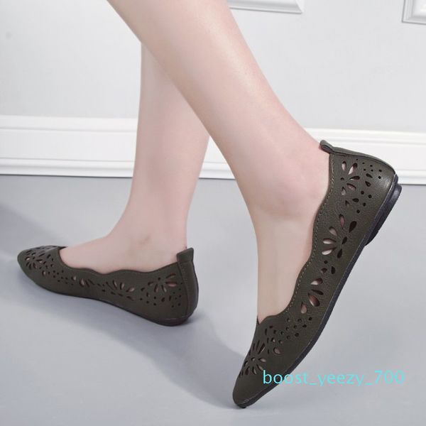 

2020 summer women new shallow shoes fashion soft loafers flat lady casual breathable non-slip pointed toe flats j15-87 b70, Black
