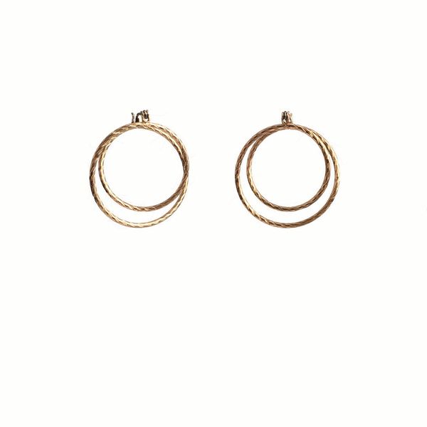 

casual women earring gold color plating circled hoop earring, Golden