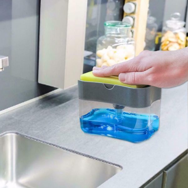 

bathroom home cleaning portable dispenser soap pump l abs hand push sponge caddy washing toilet water resistant holder
