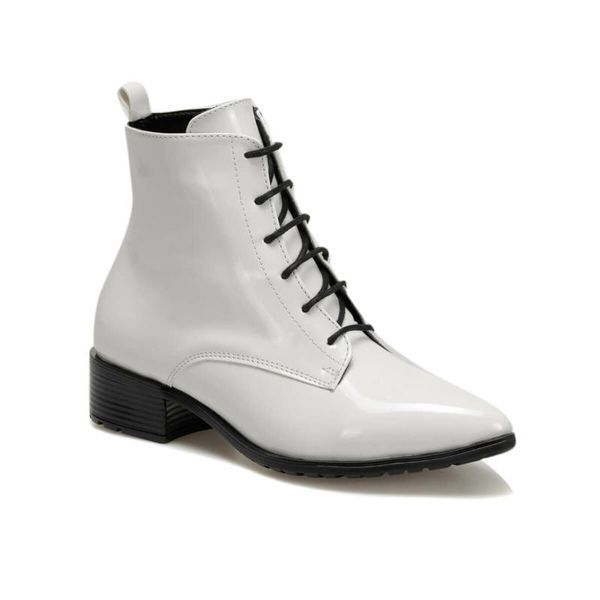 

flo merapi01z japanned leather white women 's boots butigo, Black