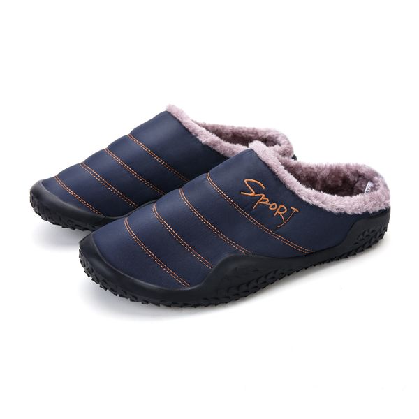 

winter home slippers mens shoes casual antislip short plush indoor flip flops for male fashion cozy home men slippers zapatillas, Black