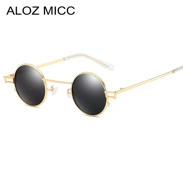 

aloz micc мода панк круглые солнцезащитные очки мужчины марка дизайнер металл маленькие солнцезащитные очки женщины старинные оттенки унисек, White;black