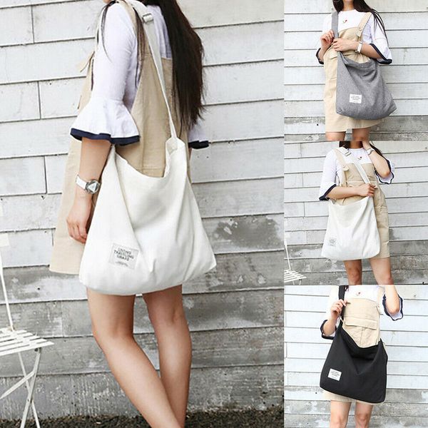 

women casual stylish simple canvas tote bags large capacity handbag shoulder bag