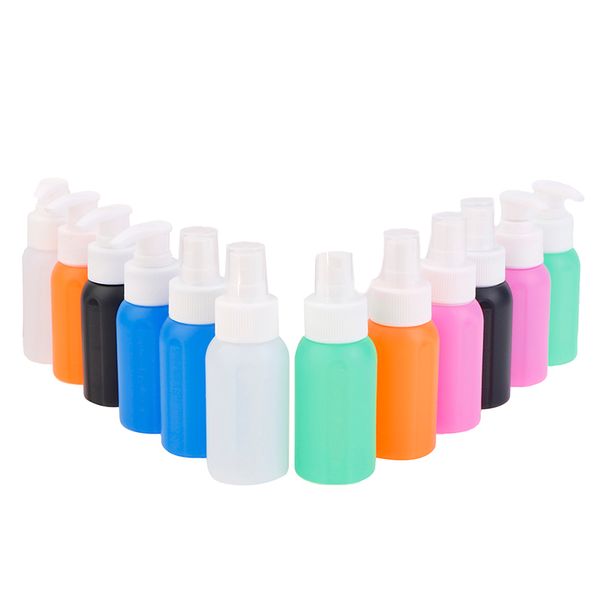 

50 ml silicone press pump spray lotion bottles cosmetic sample containers travel liquid cream fill vials