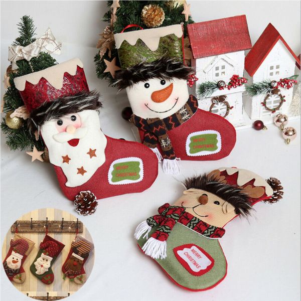 

merry christmas 3d personalised xmas tree stocking filler bag santa/ snowman/ reindeer gift candy gift collection stocking bag