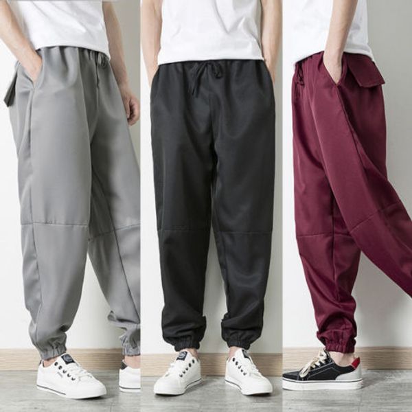 

новый в моде мужской повседневный спортивный костюм бег трусцой бегуны спортивные брюки брюки хип-хоп гарем горячая, Black