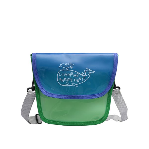 

new elegant shoulder bag women wild simple messenger bag for girls crossbody chain transparent whale pattern messenger bags k610