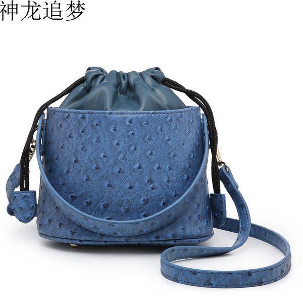 

шнурок дизайн противоугонная женская сумка мода страус шаблон тотализатор сумка большой емкости женщины ведро сумка женское плечо