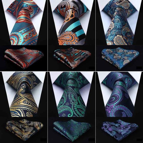 Hecho a mano hombres boda cuadrada Paisley Jacquard Seda Pañuelo Bolsillo Pañuelo