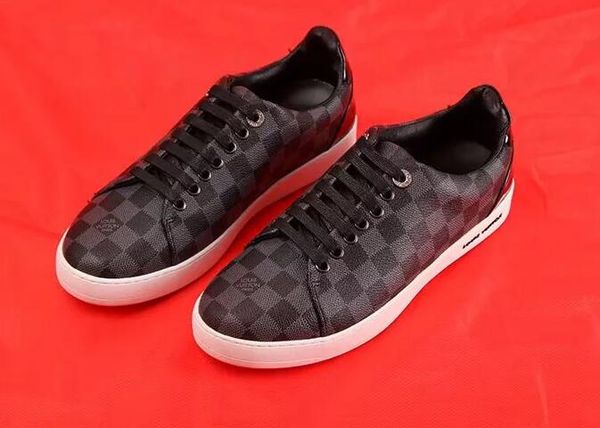 

men sneakers leather casual shoes classic balck pure men women flat shoes no box, Black