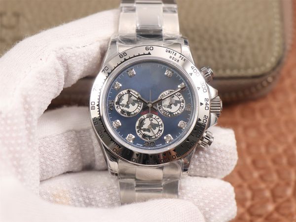 

jh designer watches super 4130 movement mechanical watch 40mm business men watch luxury mens watches diamond multi-function timing, Slivery;brown