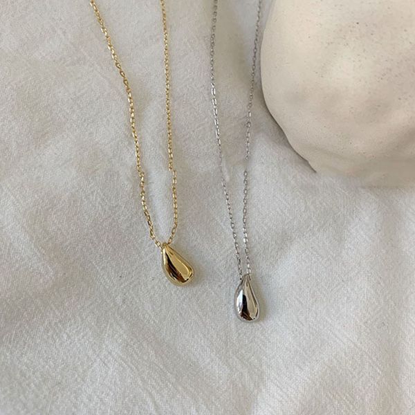 

minimalist silver/gold color small dot water drop pendant choker necklace for women chic simple clavicle chocker jewelry