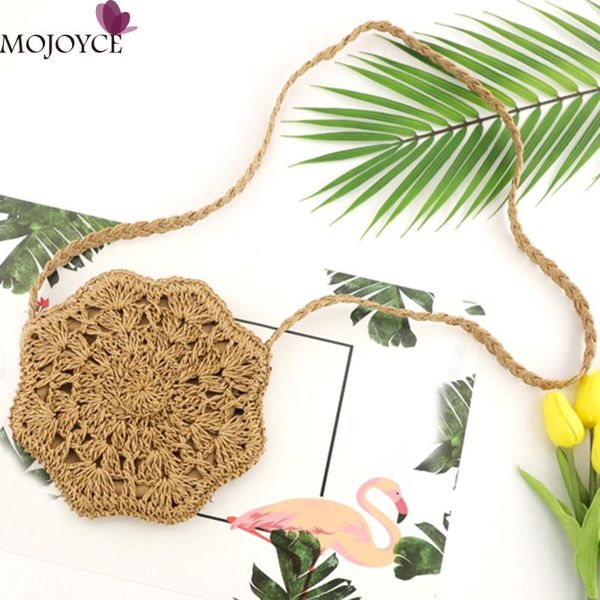

ротанг наплечные сумки пляжные сумки посыльного женский классический элегантный цветок солома маленькие женщины кроссбоди плечевой декор