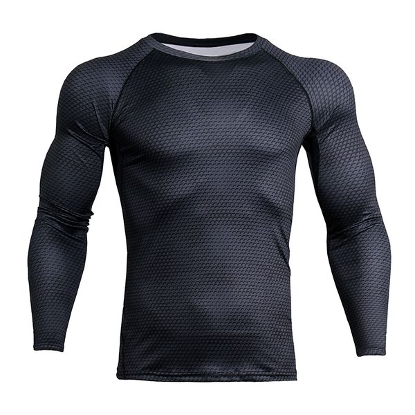 

men black long sleeves tights sports shirt fitness compression s-3xl, White;black