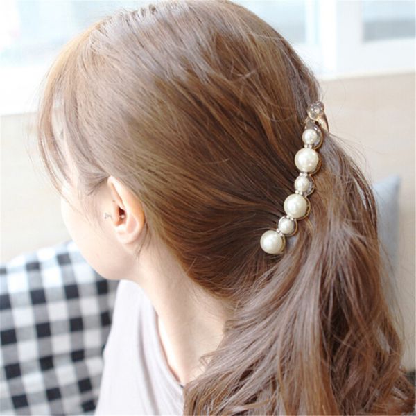 Pearls Hairpins Hair Clips Jewelry Banana Clips Headwear Women
