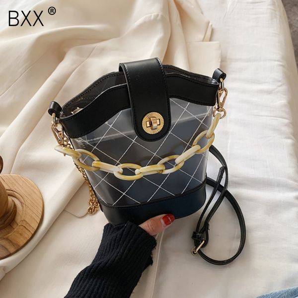 

bxx] pvc transparent shoulder bags for women 2020 spring chain design crossbody handbags lady travel fashion hand bag hl672