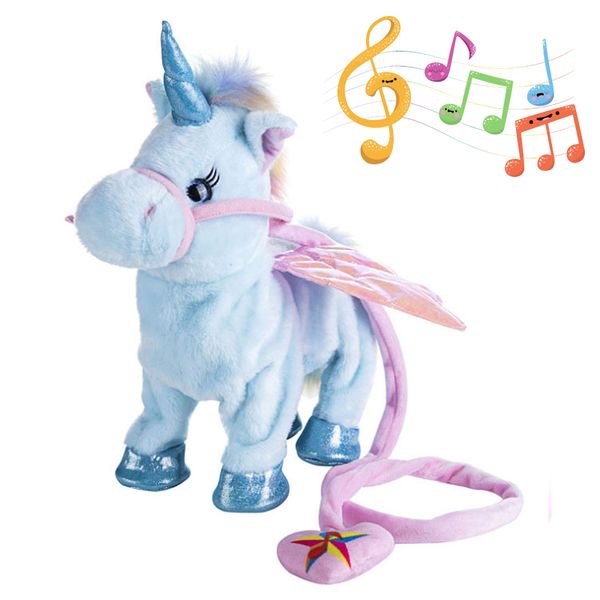

pink electric walking talking unicorn doll stuffed fluffy animals plush toy for boys girls baby toddler kids children toys
