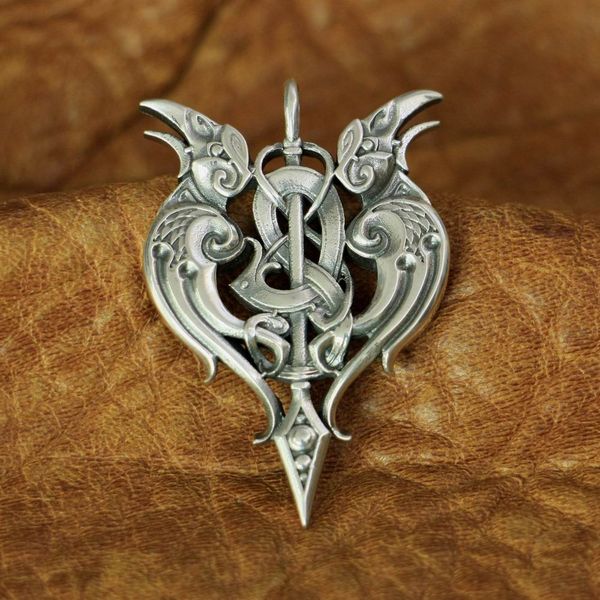 

linsion 925 sterling silver high details double crow pendant mens biker pendant ta144 jp
