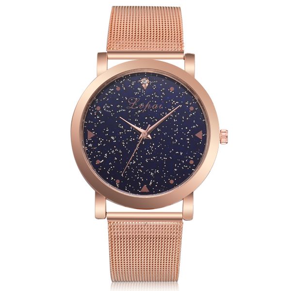 

casual analog wrist watch mesh watch ladies women clock quartz, Slivery;brown