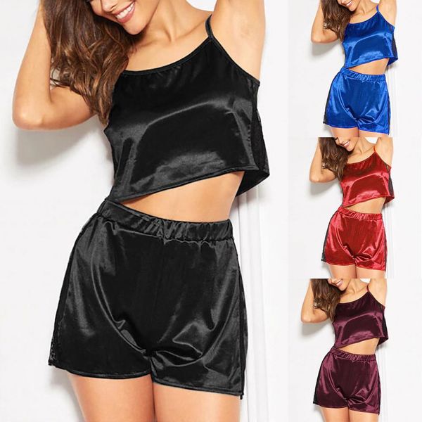 

womens satin lace sling sleepwear lingerie nightwear underwear set, Blue;gray