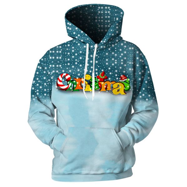

cloudstye new design fashion mens hoodies 2018 christmas series pullovers 3d printed snowing space sweatshirts winter tracksuits, Black