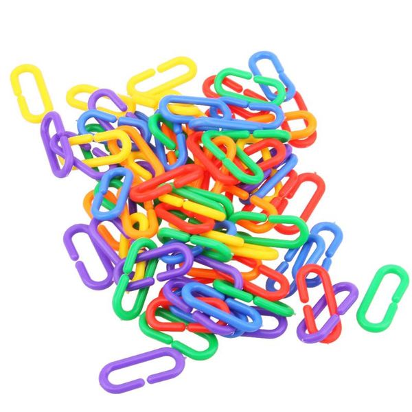 

100pcs/lot plastic parrot toys c-clips hooks chain c-links sugar glider rat parrot bird toy parts parakeet bird accessories