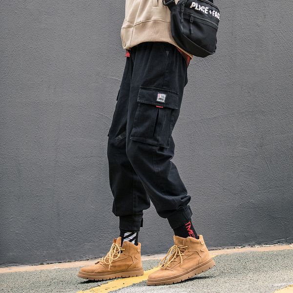 

Januarysnow Men Black Joggers Pants Summer Mens Big Pockets Harem Cargo Pants Male Spring Streetwear Overalls Sweatpants