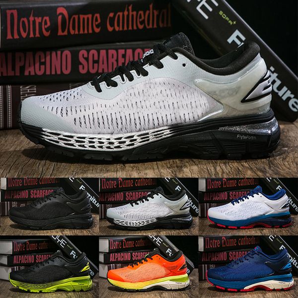 

gel-kayano 25 men cushioned running shoes new balck orange white blue designer sneakers trainers jogging walking hiking sneakers size 40-45, White;red