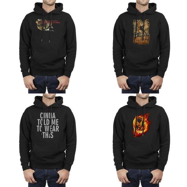 

мода мужчина голодные игры воспламеняться черными крупногабаритные толстовки толстовки персонализированной кулиски superhero толстовки цинна, Black