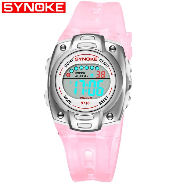 

children electronic watch multifunction sports watch 50m waterproof led digital watches student boys girls wrist watch, Slivery;brown