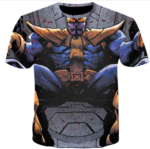 

2019 танос характер футболки мужчины женщины с коротким рукавом cool 3d печати тис рубашка hip hop 3d t-shirt summer hot fashion streetwear, White;black